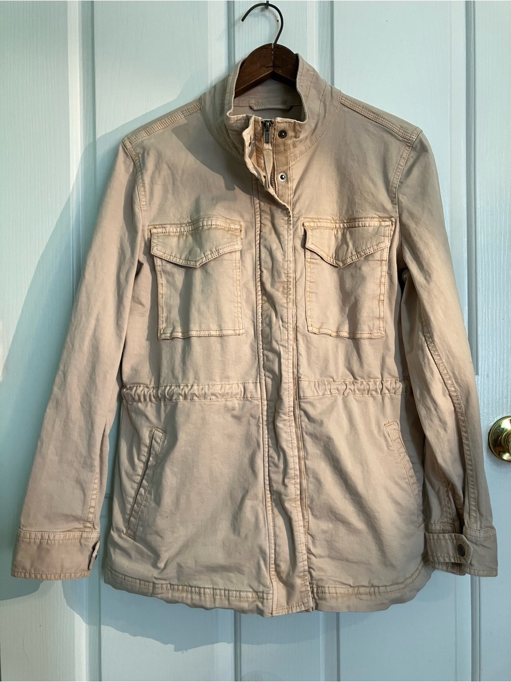 Style & Co. Light Beige Drawstring Waist Utility Jacket